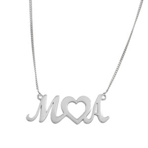 GARGANTILLA PLATA 925MM LETRAS + CORAZON