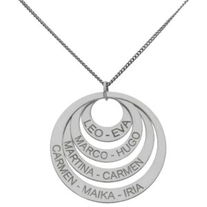 GARGANTILLA PLATA 925MM FAMILY 4 CIRCULOS - 31MM
