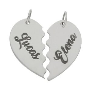 COLGANTE PLATA 925MM CORAZON PARTIDO