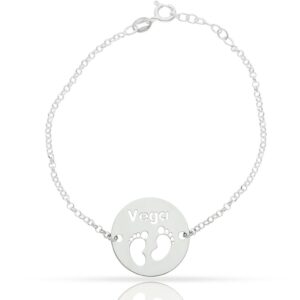PULSERA PLATA 925MM NOMBRE + PIES