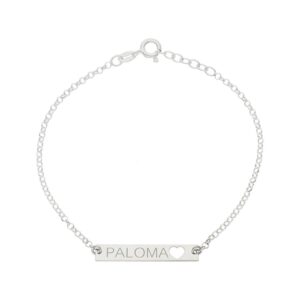 PULSERA PLATA 925MM CHAPA + FRASE