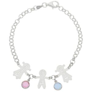 PULSERA PLATA 925MM NIÑOS + PIEDRAS