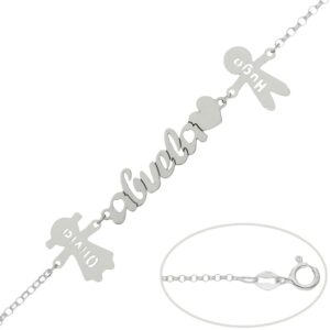 PULSERA PLATA 925MM ABUELA + NIÑOS