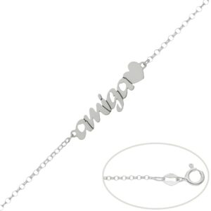 PULSERA PLATA 925MM AMIGA + CORAZON
