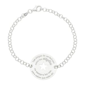 PULSERA PLATA 925MM AMIGAS ESTRELLA + FRASE