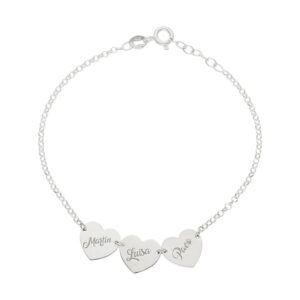 PULSERA PLATA 925MM CORAZONES