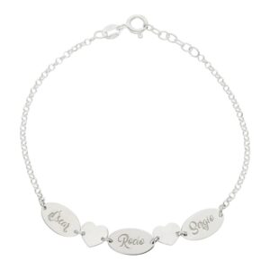 PULSERA PLATA 925MM CHAPAS + CORAZONES