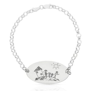 PULSERA DIBUJASUEÑOS CHAPA OVALADA PLATA 925MM
