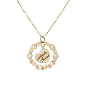 GARGANTILLA ORO 18KL MAMA + FLORES