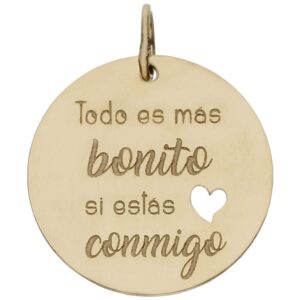 MI HISTORIA - ABALORIO ORO 18KL FRASE BONITO