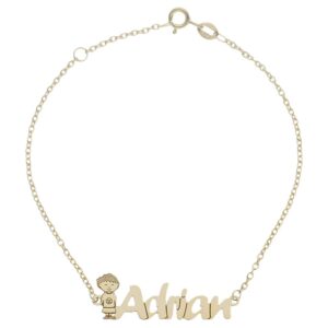 PULSERA ORO 18KL NIÑO + NOMBRE