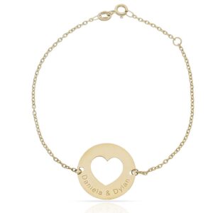 PULSERA ORO 18KL CORAZON + NOMBRES