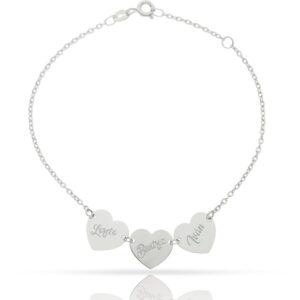 PULSERA ORO BLANCO 18KL CORAZONES