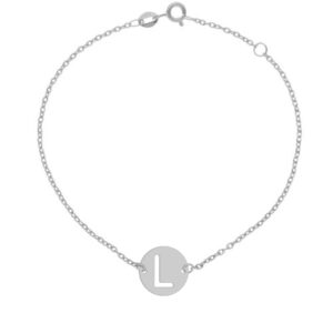 PULSERA ORO BLANCO 18KL LETRA - 12MM