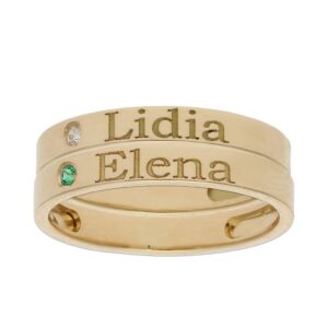 SORTIJA ORO 18KL - 2 ANILLOS PERSONALIZADOS NOMBRE