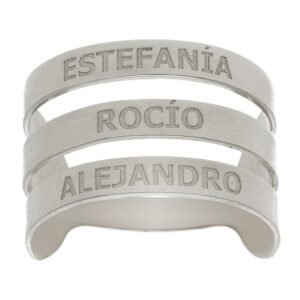 SORTIJA ORO BLANCO 18KL - 3 NOMBRES